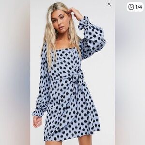 & Other Stories Blue and Black Patterned Dress